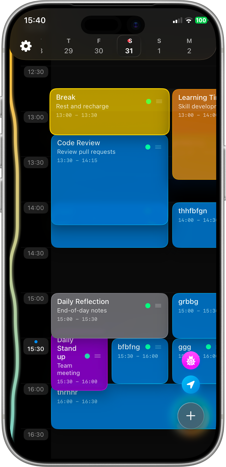 TaskCard uygulaması - takvim ve görev yönetimi ekranı